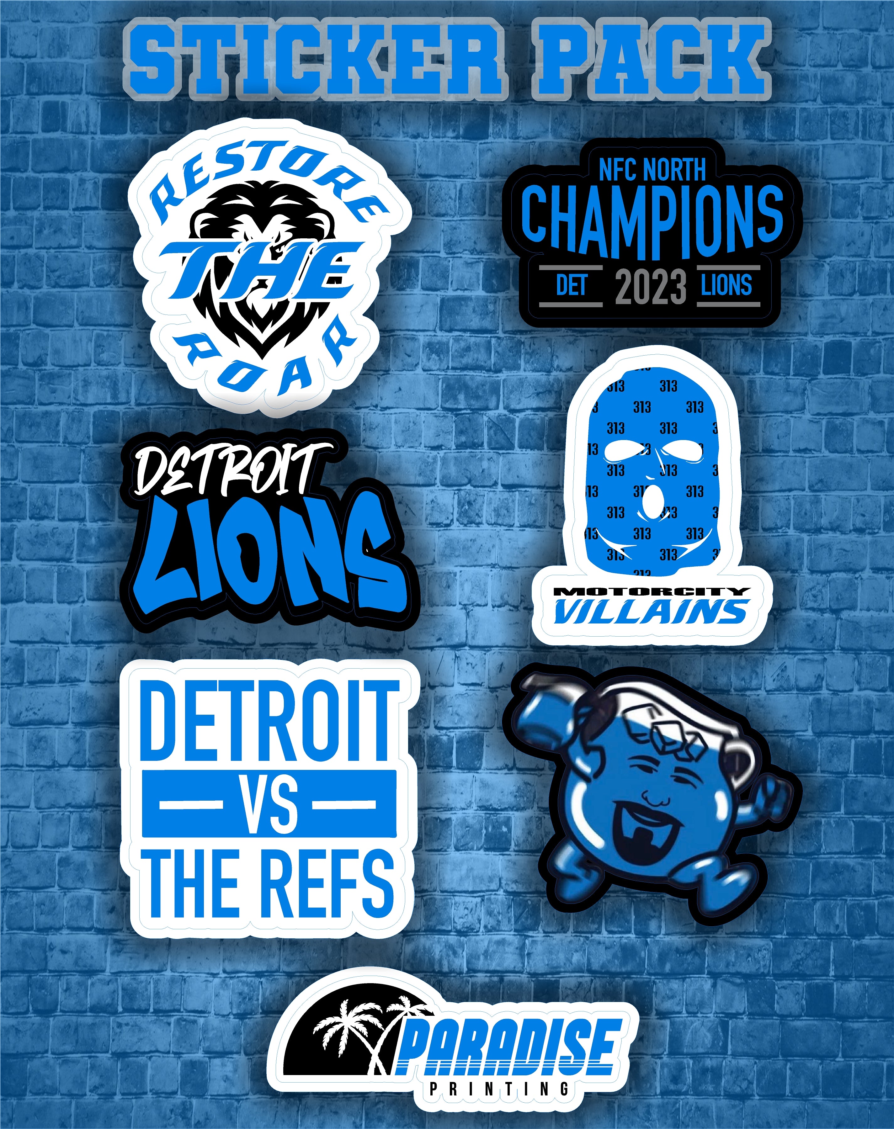 Lions Fan Sticker Sheet Part 2 – Paradise Printing